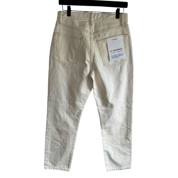 New! Frame Denim Le Original Off White Rips Jeans‎ Straight High Rise - Picture 4 of 7